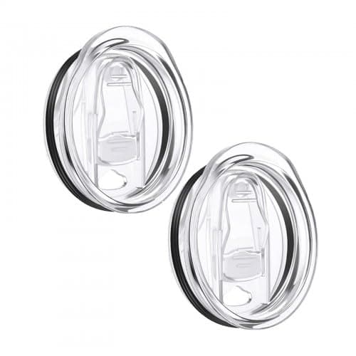 Replacement Lids for 20oz Tumbler, Spill Proof Magnetic Slider Cover Compatible with Yeti Rambler, Stanley Cup and Coffee Travel Mugs, BPA Free Clear Plastic (2 Pack)