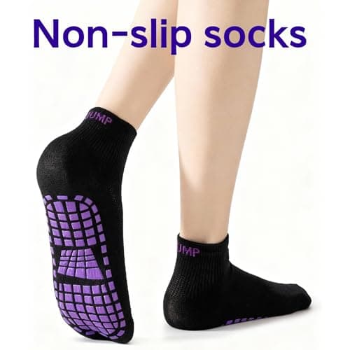 CubePlug Non-Slip Toddler Socks for Boys and Girls – Anti-Skid Grip Ankle Socks with Sticky Bottom for Kids Ages 1-10, Soft & Comfortable Everyday Socks [spo] (Purple M (6-10 years old)) — view 2