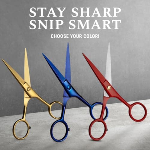 Ontaki 5" Beard & Mustache Scissor with Combs for Men - Gold Brass — view 6