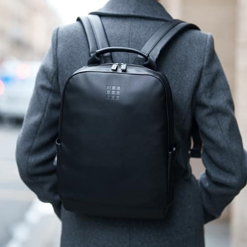 Moleskine Classic Collection Small Backpack, Laptop Compatible Backpack for Laptop, Notebook and iPad up to 13", Dimensions 27x36x9 cm, Black — view 2