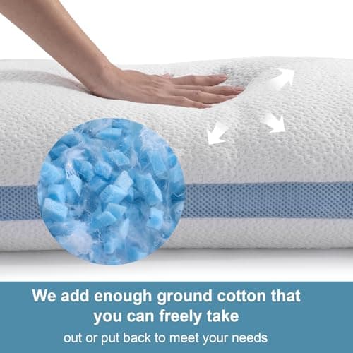 Hiimgo Pillows 4 Pack Shredded Memory Foam Pillows, 51x66cm, — view 2