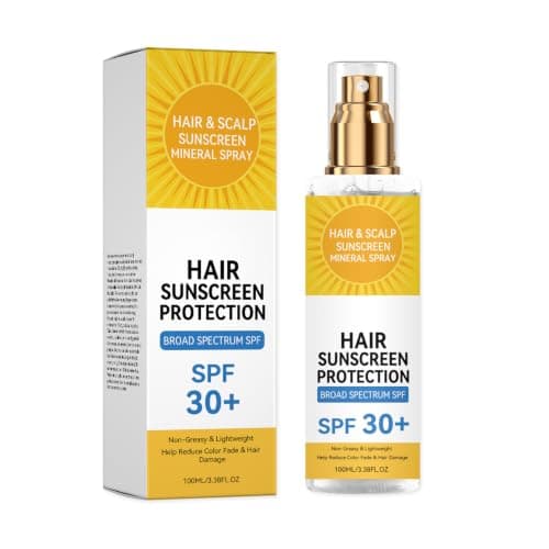Mineral Scalp Sunscreen, Spray Sunscreen SPF 30, Lightweight Non-Greasy Hair Sun Protection Spray, UV Protection and Prevent Dryness & Color Fade, Suncream For Hiking, Beach, Running, 100ml