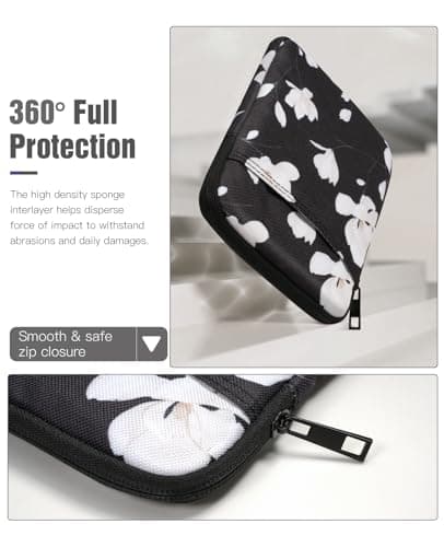 TiMOVO 6-7 Inch Sleeve Case for eReader, Black&White Magnolia — view 4