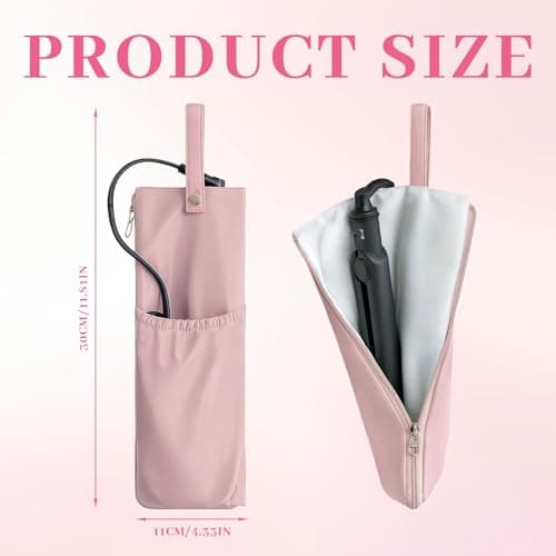 LuminaVerde Bag for Curling Iron, Protective case for Travel Straightener, Heat-Resistant mat, Straightener Holder — view 2