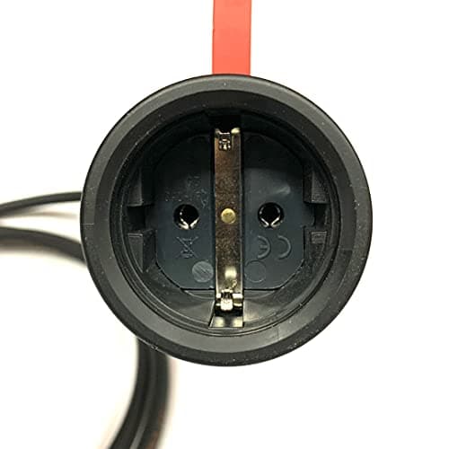 13Amp UK Plug to European Schuko 240Volt 2 Pin IP44 Socket Adaptor - PCE Black/Red - Heavy Duty H07RN-F Rubber Extension Cable - EU Adapter Converter Fly Lead (2 Metre) — view 4