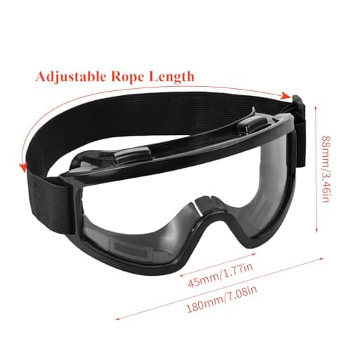 Wraparound Safety Goggles, Ski Glasses Protective Goggles, Anti-sand and Splash-proof, Unisex Snowmobile Bicycle Motorcycle Goggles for Construction, Lab, Welding, Outdoor Cycling (Transparent) — view 2