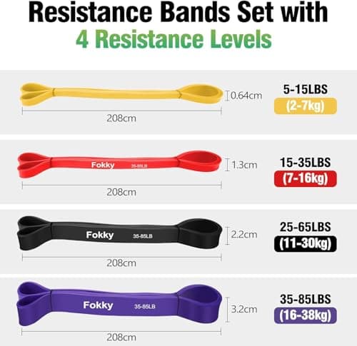 Fokky Resistance Bands Set, 4 Levels Exercise Bands for Men Women — view 2