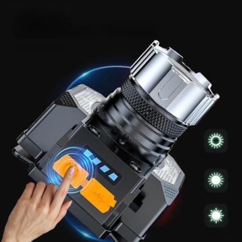 Rechargeable Head for torch with Motion Sensor - LED Headlamp Waterproof IPX4 for Running Camping Fishing Hiking Cycling Dog Walking Adults Kids Lightweight Adjustable Focus 60° Tilt USB C Charging — view 5