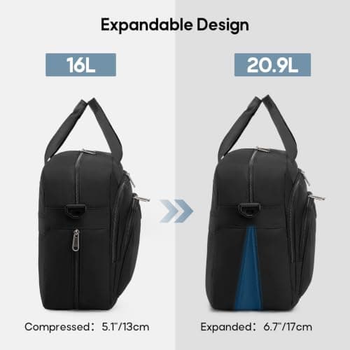 RAINSMORE 17.3 inch Laptop Bag for Men,Expandable Briefcase for Work — view 6