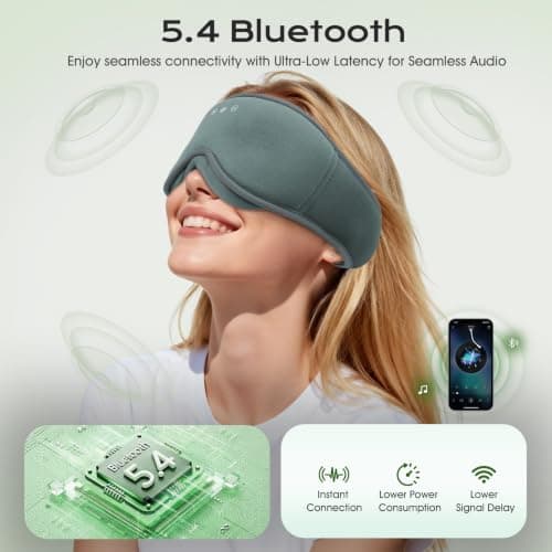 MUSICOZY Sleep Mask Headphones Bluetooth 3D Bamboo Cotton Sleep Headphone — view 5