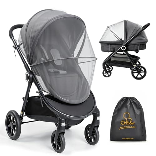 Orzbow Mosquito Net for Pram, Two-Way Zippers for Easy Access