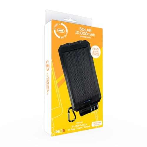 RED5 10,000 mAh Solar Power Bank with USB-A & Type-C Ports — view 3