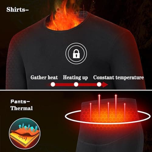 TOVCHEI Women's Electric Heated Underwear Coldproof Thermal Heated Underwear, Smart USB Powered for Travel, Cycling, Skiing,Black A,S — view 3