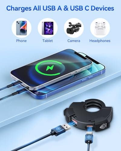 EXTRACTME - Motorcycle Phone Charger, Ultra Narrow USB Type C, 30W PD and Quick Charge 3.0, Motorcycle USB Charger, Waterproof USB Port for Phone, Tablet, GPS — view 4