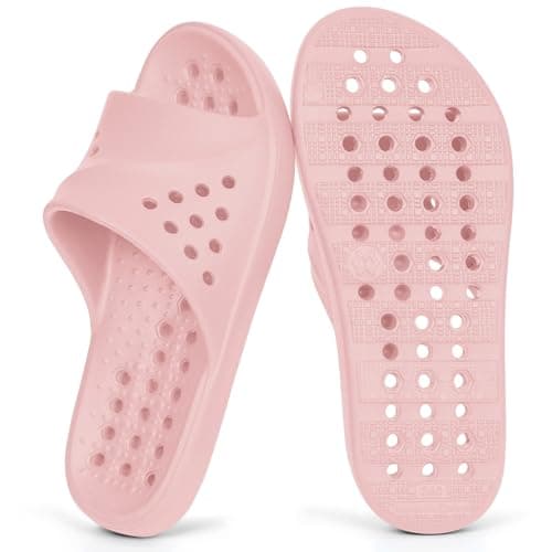 Gaatpot Gaatpt Unisex Shower Shoes Drainage Hole Design,Pink,5/5.5 UK