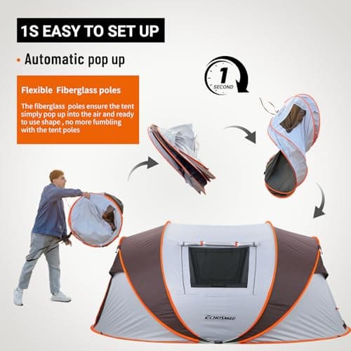 EchoSmile 2/4/6 Person Easy Pop Up Tent, Instant Family Tents for Camping — view 3