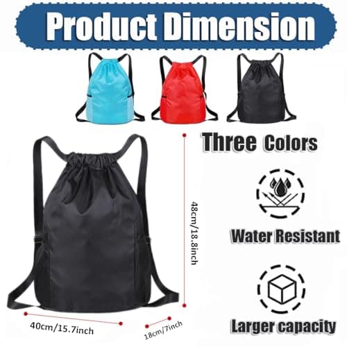 SoftcuteLee Drawstring Gym Bag String Bags Gym Sack Backpack PE Bags Unisex — view 2