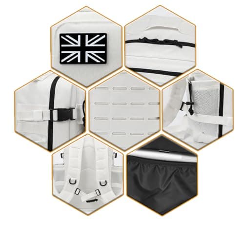 QT&QY 25L Military Tactical Backpacks For Women CCW Army Laser cut Molle Daypack small EDC Bug Out Bag Gym Rucksack With Dual Cup Holders medical Rucksack White — view 6