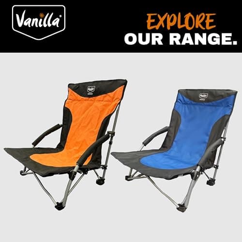Vanilla Leisure Beach Chairs Low Folding Lightweight Compact & Portable Beach Chair For holiday, Festival, Camping & More High Back Foldable & Reclining Low Chairs — view 6