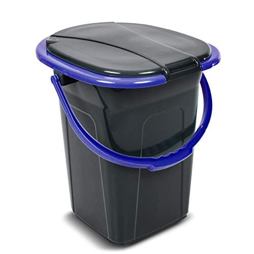 Green Blue GB320 Portable Toilet 19L Mobile Bucket Travel Lightweight Toilet For Hiking Campfire Grill Fishing Festivals Use (Black/Navy Blue) — view 6