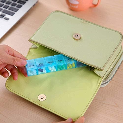 2 PCS Weekly Pill Organizer 7 Day Pill Box Organizer Medicine Box Tablet Dispenser Organiser Storage Case Portable Travel Pill Box Travel Medicine Organizer for Medication — view 4