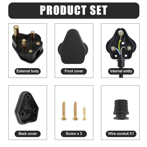 5 Amp Basic Plugs Rewireable Round Pin Plug Compliant, 5 Pack — view 6