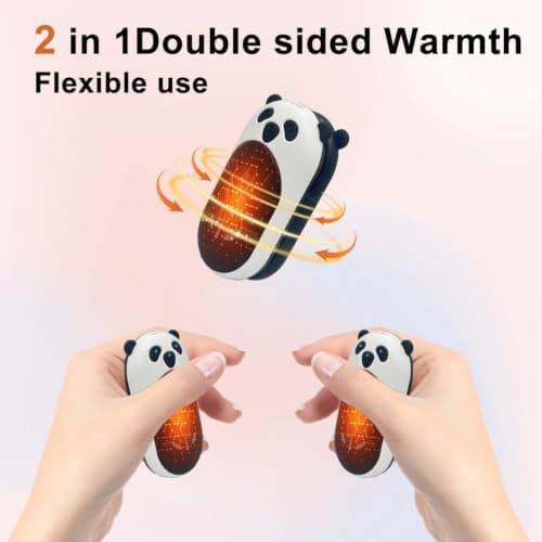 Hand Warmers Rechargeable 2 Pack, 6000mAh Electric Hand Warmer Reusable, 20Hrs Long Heating, Portable Pocket Heater Handwarmer for Women Men, Outdoor Camping, Ski Equipment(Black/White) — view 4
