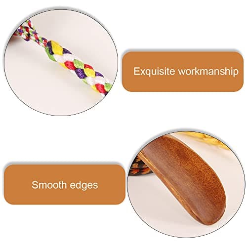 LCMJYABI 2 Pcs Shoe Horns Mini Wood Shoehorns Shoes Helpers with Cord for Men Women Kids and Seniors — view 4