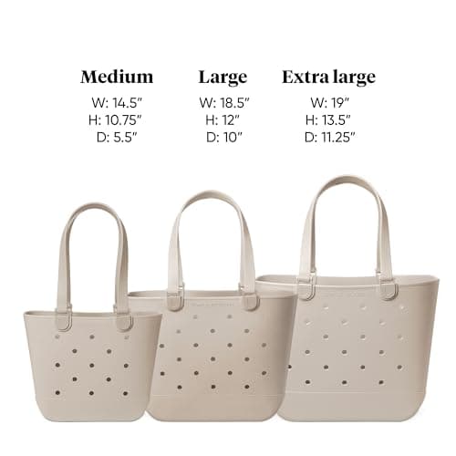 Simple Modern Beach Bag Rubber Tote | Waterproof Large Tote Bag with Zipper Pocket for Beach, Pool Boat, Groceries, Sports | Getaway Bag Collection | Almond Birch | Large — view 5