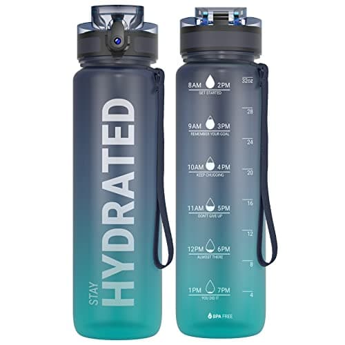 Sahara Sailor Water Bottle 1L, Leakproof Tritan Bottle with Time Marker