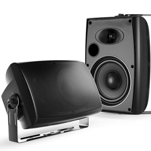 STUDIOFINIX 6.5 Inch 400W Outdoor Bluetooth Speakers Waterproof Wired, Wall Mount Speakers All-Weather Durability for Patio, Covered, Deck, Porch, Pool(Pair, Black)
