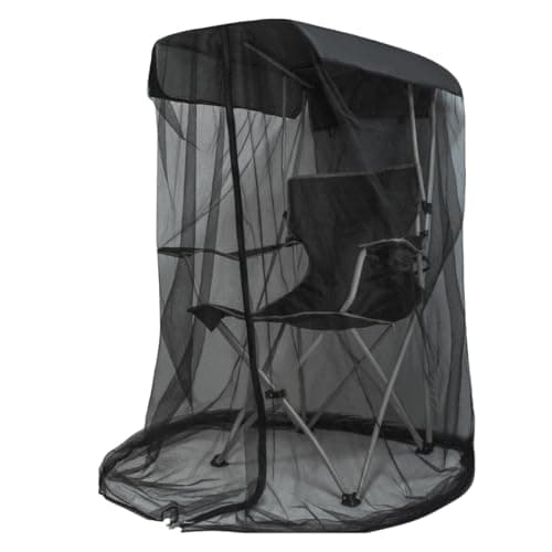 Durlo Mosquito Net Cover for Canopy Chair Insect Barrier Black with Zipper Opening Waterproof Roof for Fishing Camping​