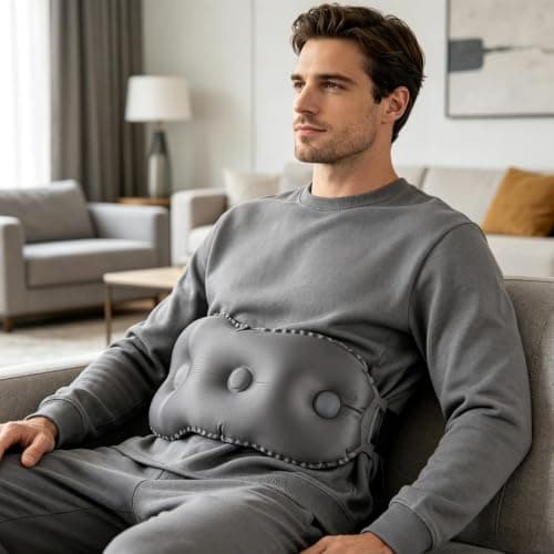 DXPETA Inflatable Car Seat Travel Cushion for Long-Haul Flights and Office Work, Portable Lumbar Support Pillow with Adjustable Air Valve, Two-Piece Grey Set — view 6
