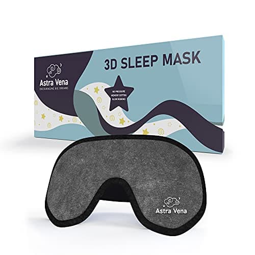 Sleep Mask for Kids with Blockout Light - Memory Foam 3D Contoured Eye Mask - Eye Cover & Travel Sleep Mask, Blindfolds for Kids, Girls, Boys (Grey)