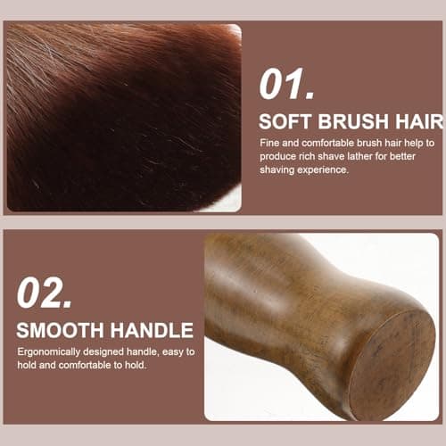 Portable Shaving Brush and Nylon Bristles with Wooden Handle for Men — view 6