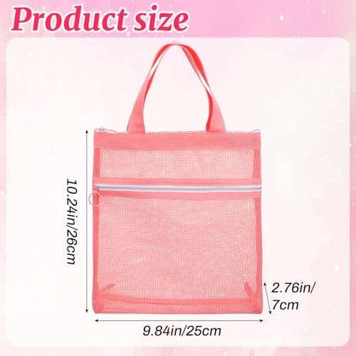 Mesh Shower Caddy, Portable Quick Dry Mesh Toiletry Tote Bag Small Hanging Wash Bag with Zipper for College Dorms, Gym, Beach, Camping, Swimming, Yoga and Travel (Pink) — view 2