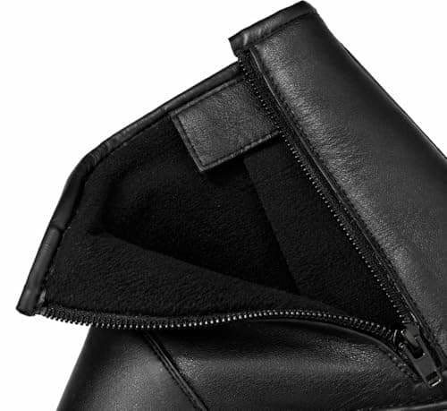 Men's Women's Unisex Real Halal Sheep Soft Leather Socks Khufs With Warm Fleece Lining (Black, 7) — view 3