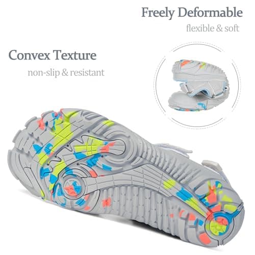 Hsyooes Men's Sports Sandals Women's Hiking Sandals Orthopedic Walking Shoes Summer Trekking Beach Water Shoes Arch Support Adjustable Outdoor Grey 9UK=43EU — view 4