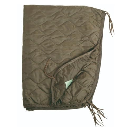 Army Style Poncho Liner Quilted Travel Car Blanket Sleeping Bag Ripstop Olive