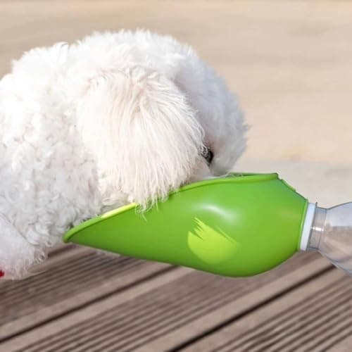 2 PCS Dog Travel Water Bottle Adapter, Leakproof Foldable Leaf Pet Dispenser Cap,BPA-free, Dog Water Bottles for Walking,Outdoor,Travel,Hiking (Green) — view 3