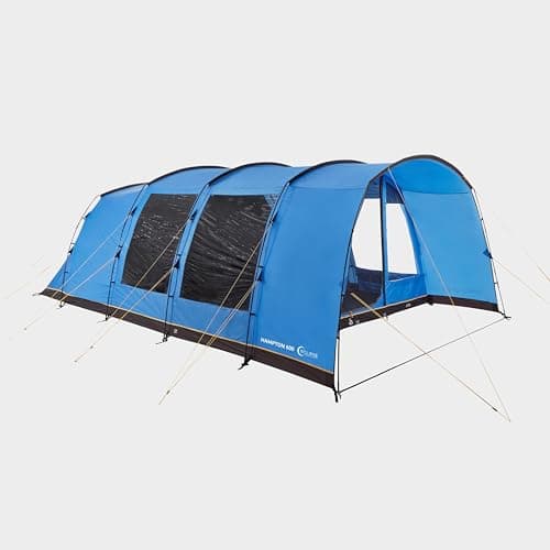 Hi-Gear Hampton Eclipse 6 Man Tent with Porch, 2 Darkened Bedrooms & Spacious Living Area, 6 Person, Waterproof, Easy to Pitch, Tunnel Design, Ideal or Family Camping& Festivals, 4000mm HH (Blue) — view 2