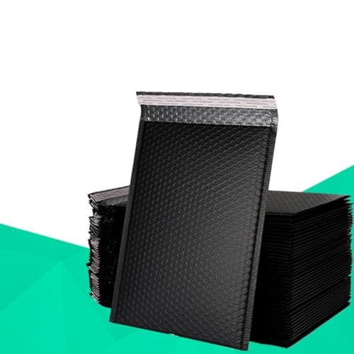 UTHCLO 50 Pcs Black Padded Envelopes Lightweight Pvc Packing Pouch with Tear Resistance and Shockproof Features, Practical Bubble Storage Bag for Transportation and Office Use — view 6