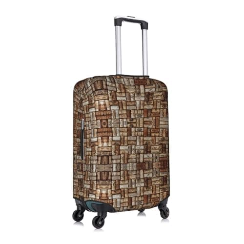 Wine Cork Printing Large Suitcase Cover, Elastic Suitcase Cover with Zipper, Protects Luggage During Travel — view 3