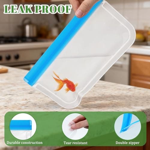 QFGasre Reusable Freezer Bags, 10 Pcs Silicone Food Storage Snack Bags — view 3