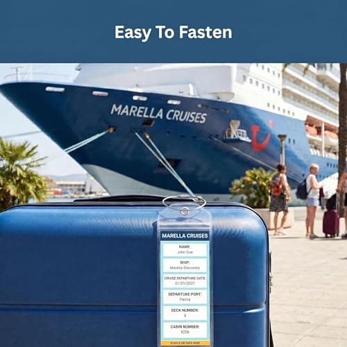 Marella Tui Cruise Luggage Tag Holders, Clear Plastic Tag Holders, 4 Pack — view 3