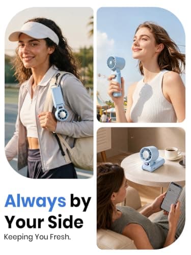 Deyhoc Handheld Fan Rechargeable with LED Display & Clip, 1-199 Speed — view 5