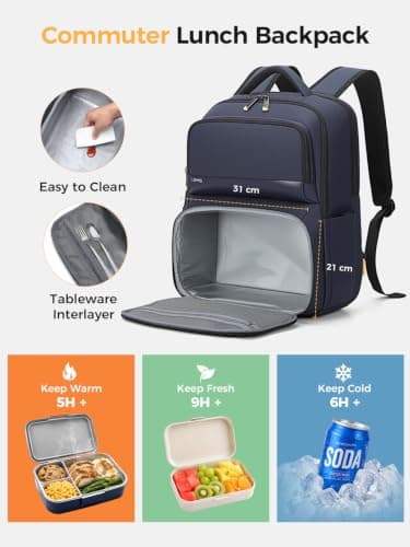 Lekespring Laptop Backpack with Lunch Compartment — view 2