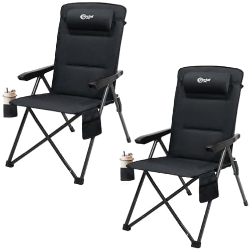 Portal Reclining Camping Chairs for Adults Set of 2 Heavy Duty High Back