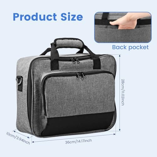 Ghshanog Projector Carrying Case, Projector Carrying Bag with Accessories Storage Pockets & Adjustable Shoulder Straps,Portable Projectors Bag Compatible Most Mini Projectors — view 4