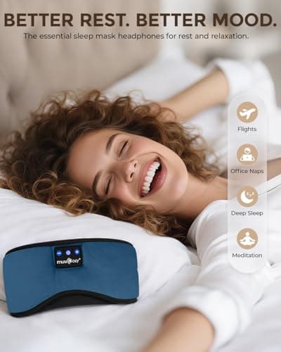 MUSICOZY Cotton Sleep Mask Headphones Side Sleeper Comfort — view 6